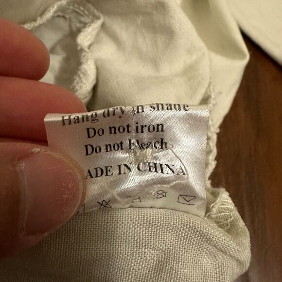 DANDY DEL MAR Linen-Blend Pants Vintage Ivory Brisa Summer Beach - Picture 12 of 15